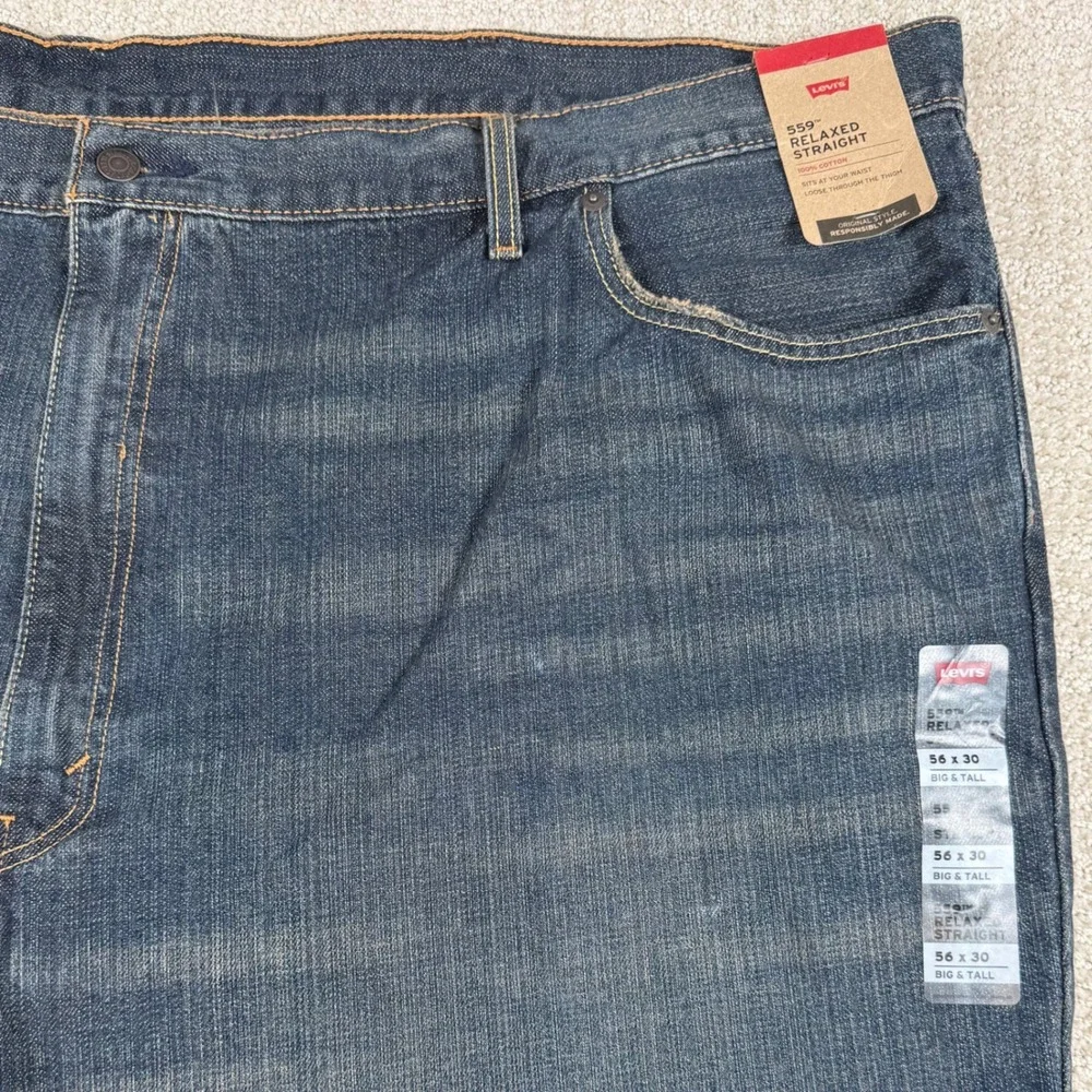 NEW Levi's 559 Mens 56x30 Relaxed Straight Leg Denim Blue Jeans